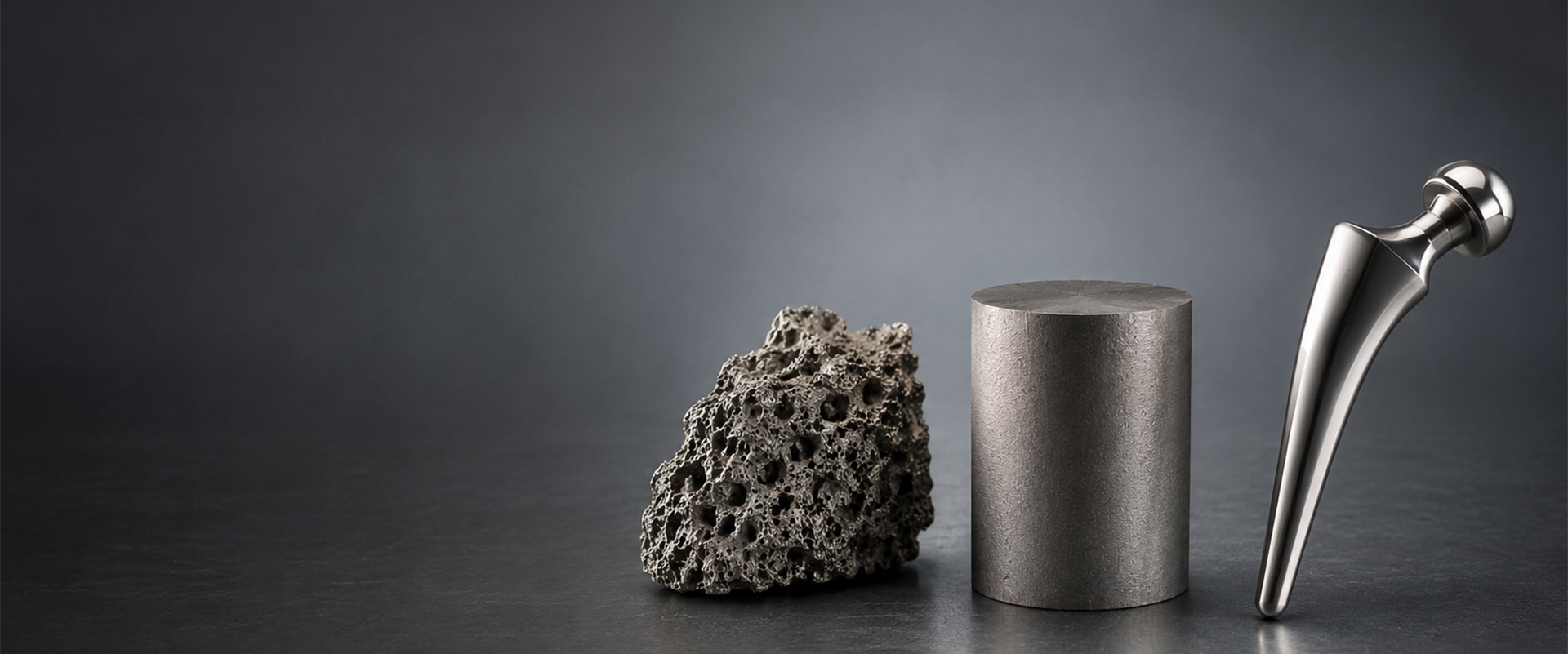 Titan-Rohmaterial und präzise bearbeitetes Titanbauteil