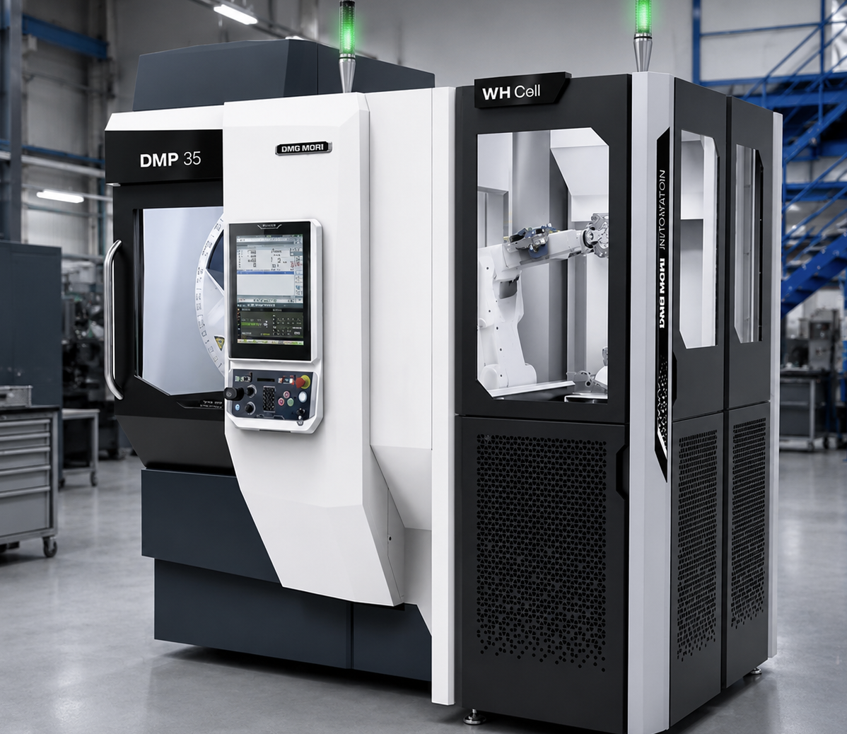 Automatisiertes 5-Achs-Fräszentrum in der Produktion